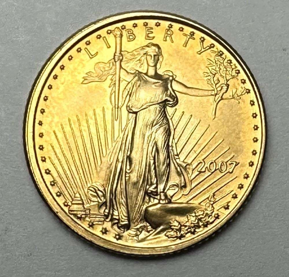 2007 American $5 Gold Eagle 1/10th ozt (1 of 2)
