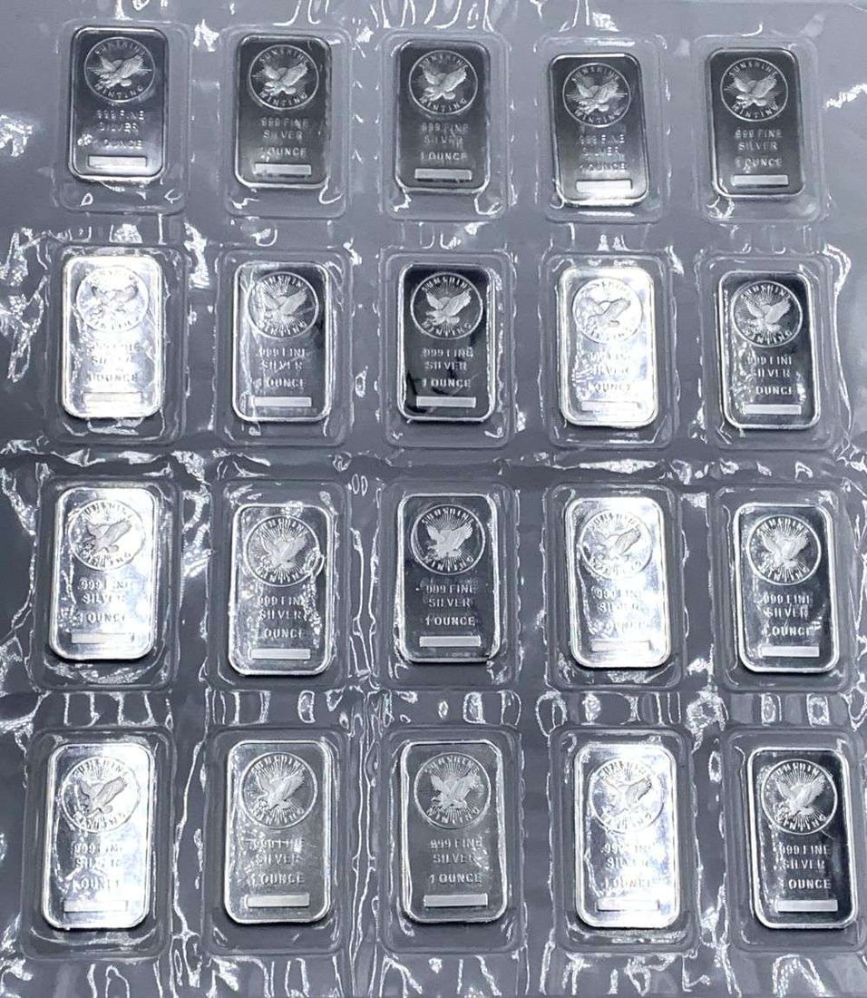 Last Minute! (20) Sunshine Minting Eagle 1 ozt .999 Silver Bar (1 of 4)
