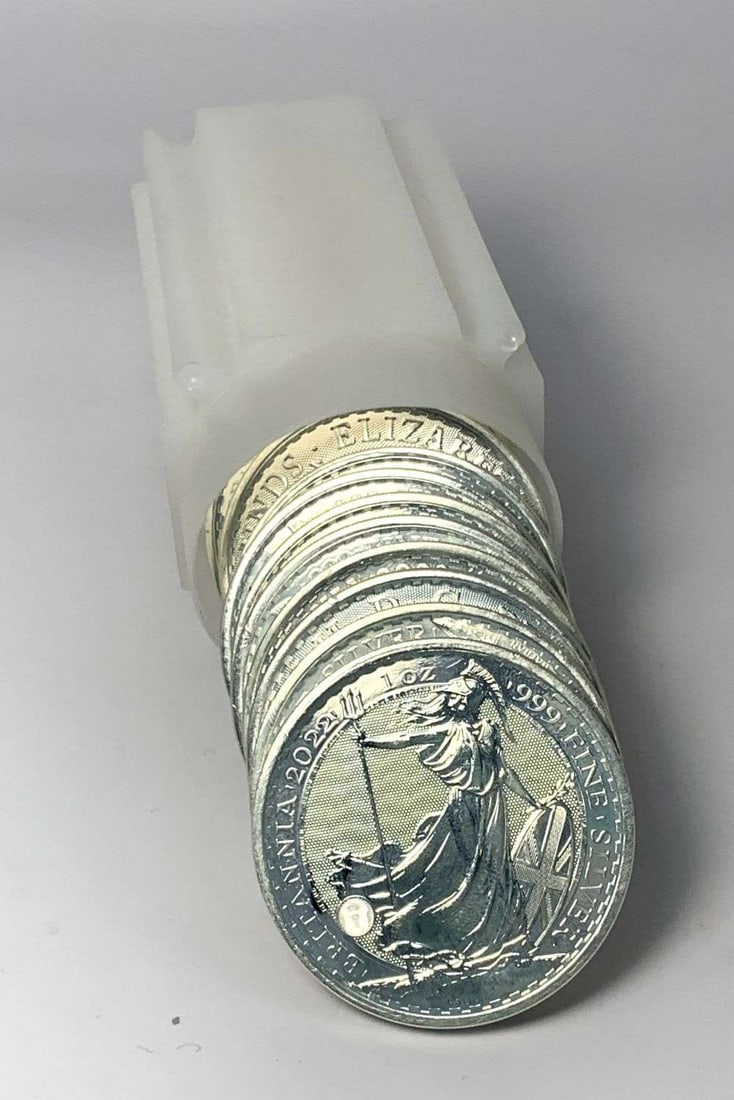 Roll (20-coin) 2022 Great Britain Britannia 1 ozt .999 Silver (1 of 3)
