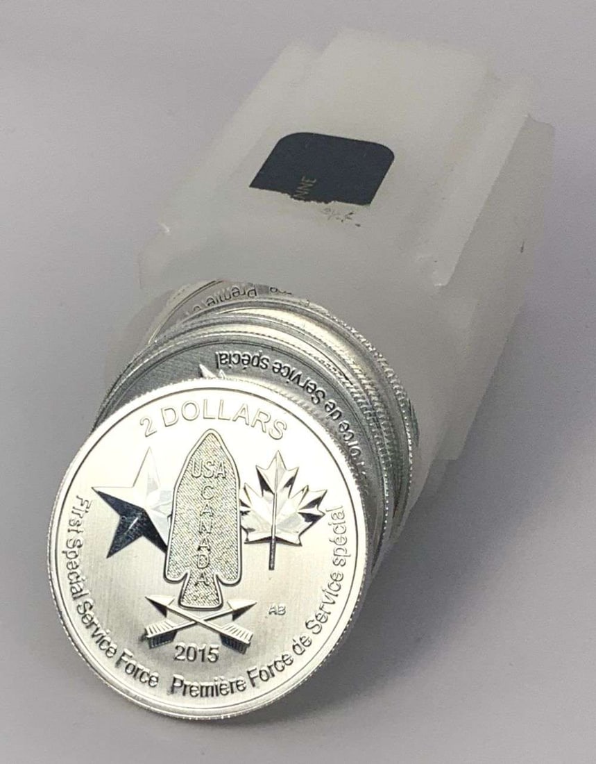 Last Minute! Roll (20-coins) 2015 Canada $2 First Special Service Force 1/2 ozt .999 Silver (1 of 3)