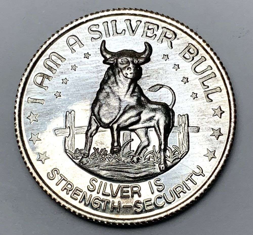 I Am A Silver Bull 1 ozt .999 Silver: Winner shall receive (1) coin precisely resembling the one shown here. (RM/B)