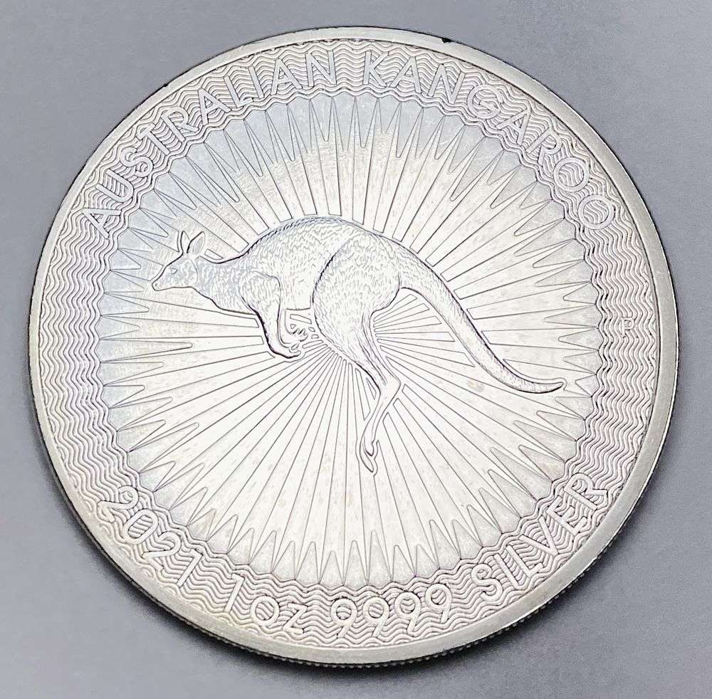 2021-P Australia Kangaroo 1 ozt .9999 Silver Dollar (1 of 2)