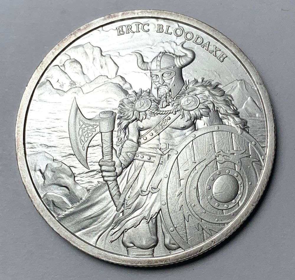 Legendary Warriors Eric Bloodaxe 1 ozt .999 Silver: Winner shall receive the exact coin shown here. (RM/B)