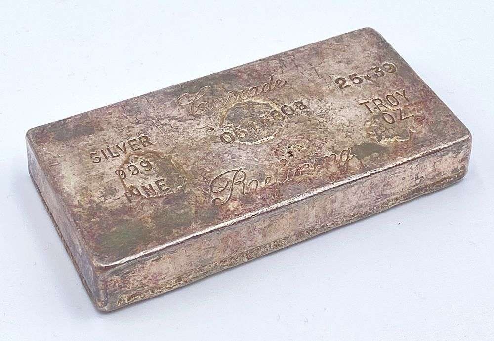 Rare Vintage 1980 Cascade Refining "B" Suffix 25.39 ozt .999 Silver Bar (1 of 9)