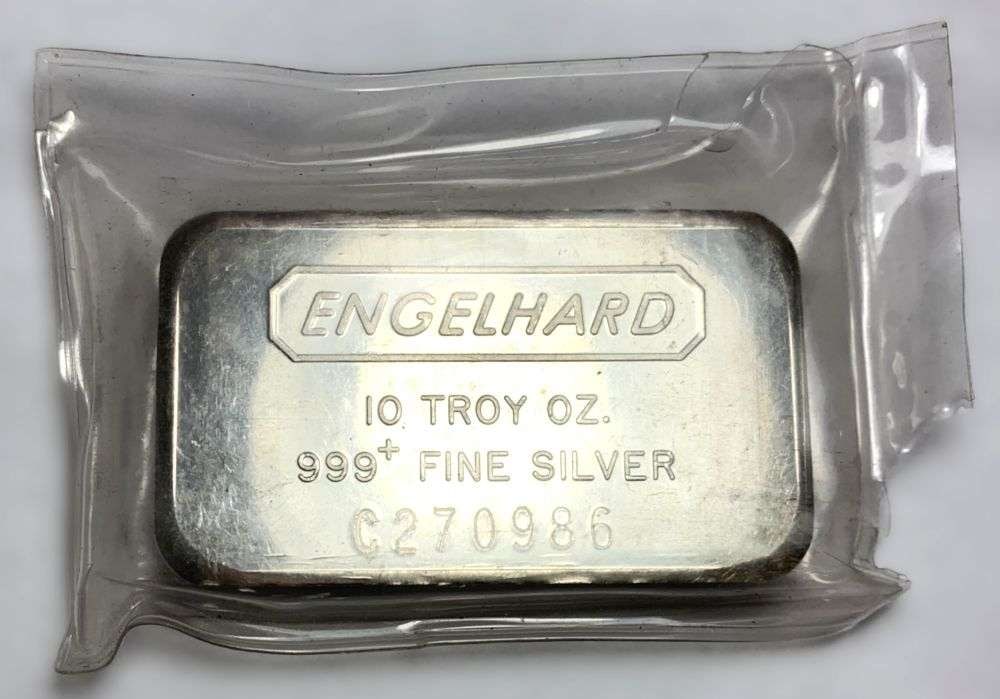 Vintage Engelhard .999 Silver 10 ozt Bar (1 of 4)
