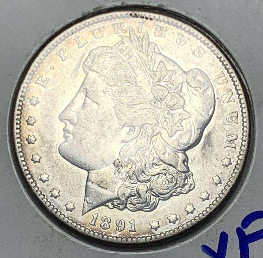 1891-CC Morgan Silver Dollar XF (1 of 3)