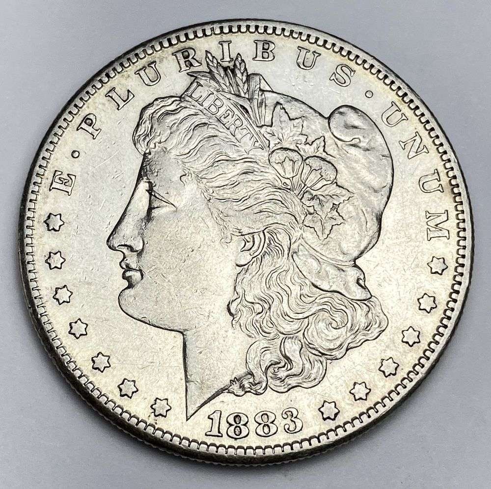 1883-S Morgan Silver Dollar AU55: Winner shall receive the exact coin shown here. (RR/LEL)