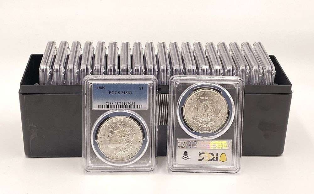 Box (20-coins) 1889 Morgan Silver Dollar PCGS MS63 (1 of 7)