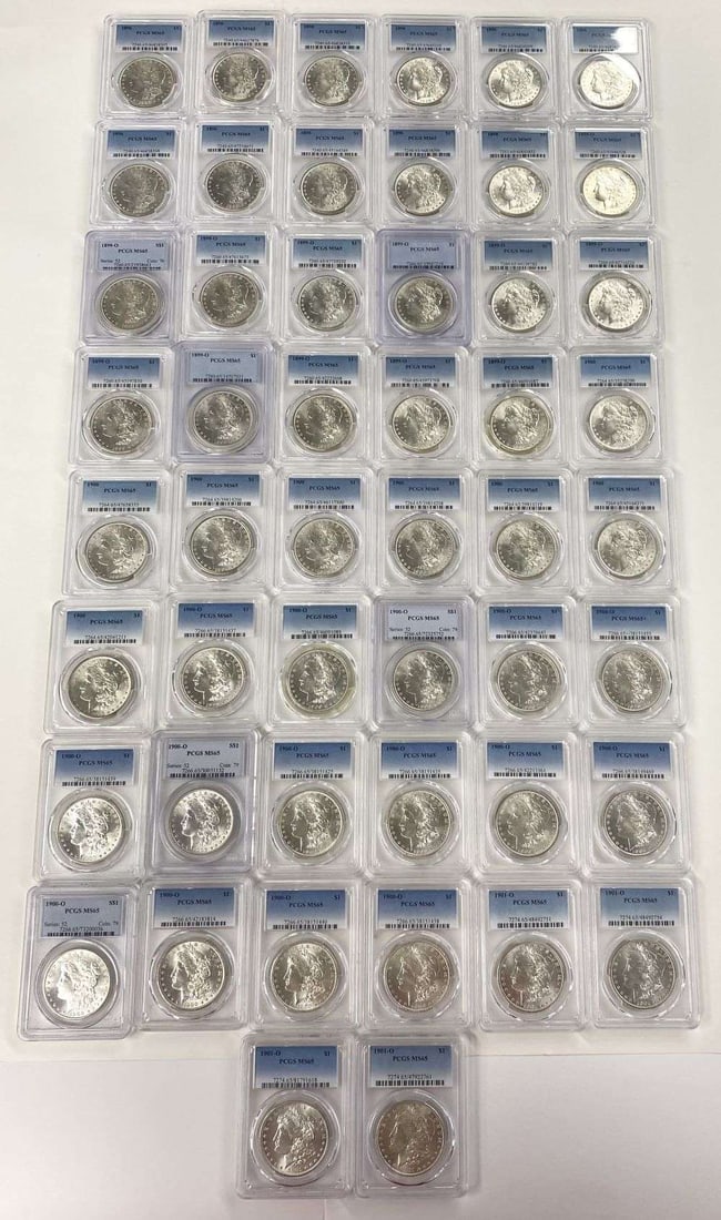 (50) 1878-1904 Morgan Silver Dollar PCGS MS65 White (1 of 8)