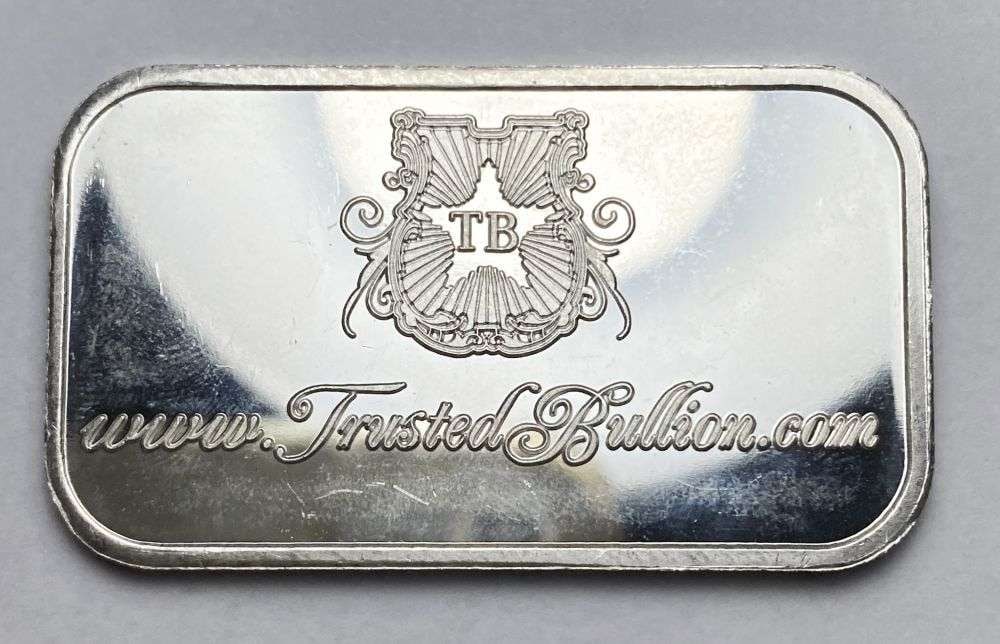 Trusted Bullion U.S.A. 1 ozt .999 Silver Bar: Winner shall receive the exact bar shown here. (RR/B)