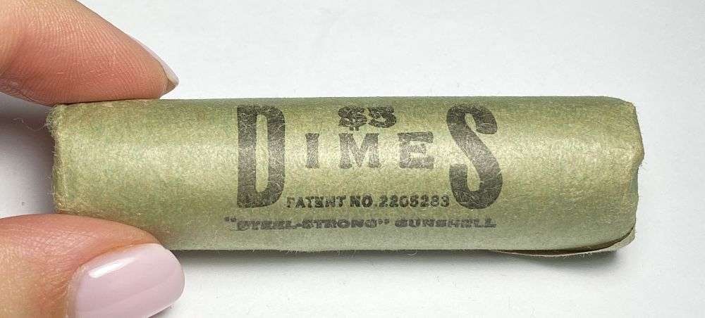 Original Bank Wrapped Roll (50) 1964-D Roosevelt Silver Dimes Mint Condition (1 of 3)