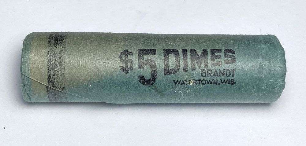 Original Bank Wrapped Roll (50) 1964-D Roosevelt Silver Dimes Mint Condition (1 of 3)