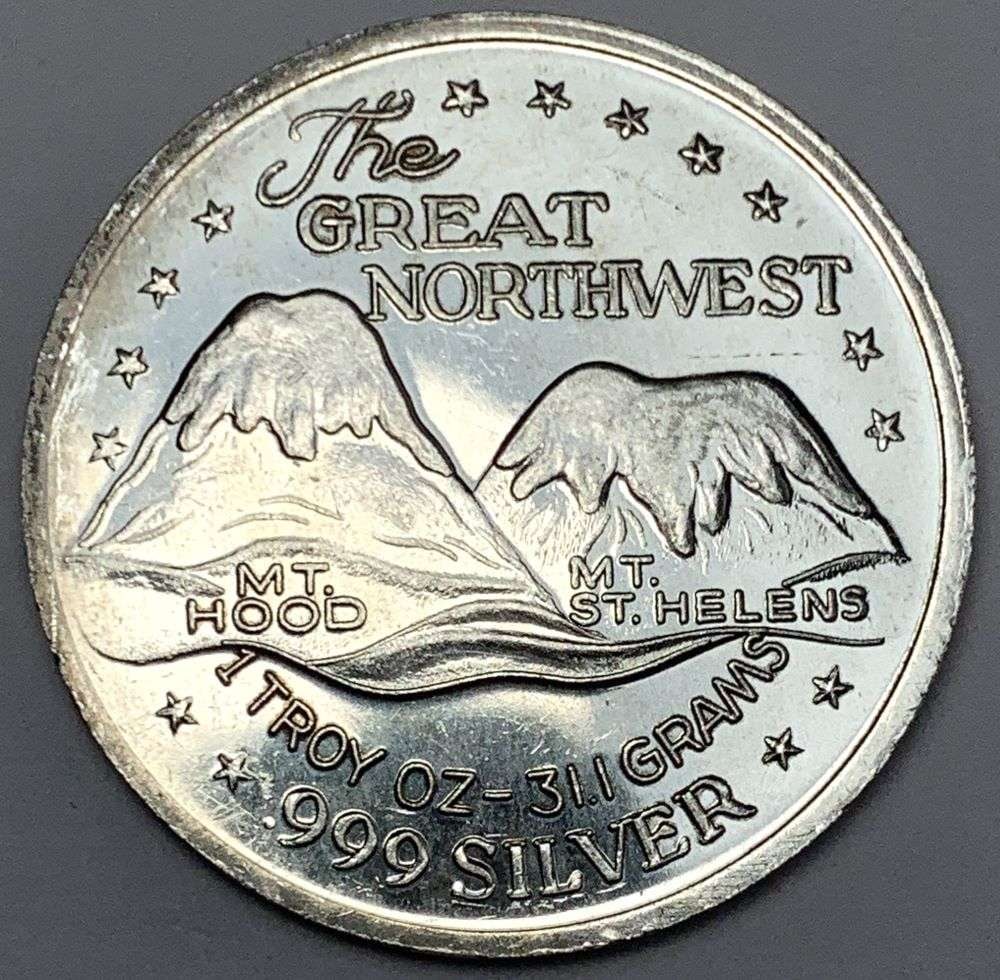 The Great Northwest 1 ozt .999 Silver Trade Unit: Winner shall receive the exact coin shown here. (RM/B)
