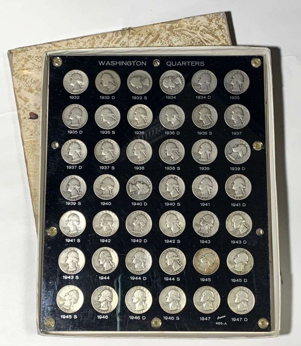 1932-1947-D Washington Silver Quarter Complete Set (42-coins) (1 of 5)
