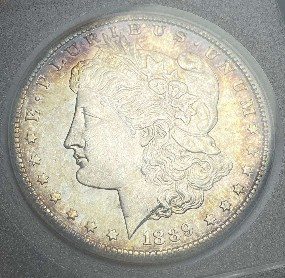 Vintage Early 1980's Slab 1889-S Morgan Silver Dollar MS60 (1 of 4)