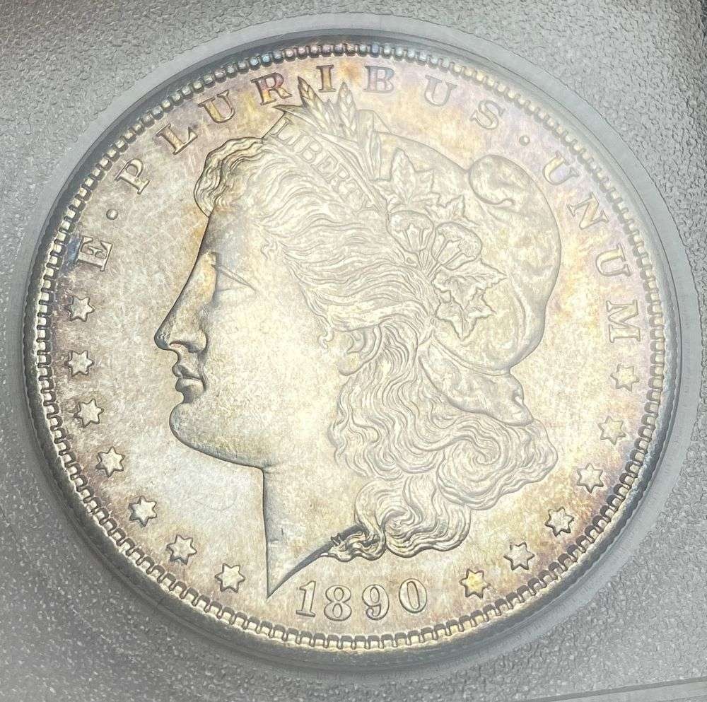 Vintage Early 1980's Slab 1890-S Morgan Silver Dollar MS61 (1 of 4)