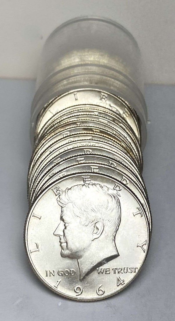 Fresh Roll (20) 1964 JFK Silver Half Dollars Mint Condition: On the PCGS priceguide, if you are lucky enough to find just (1) MS67 in the roll, it would be worth $600. While a regular MS66, is on the PCGS priceguide for $90. As you can see, these coins are abso