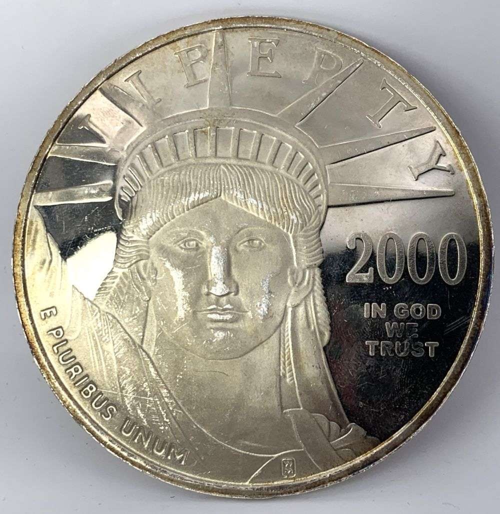 2000 American Eagle Design Platinum Layered 4 ozt .999 Silver: Winner shall receive the exact coin shown here. (MK/LOB)