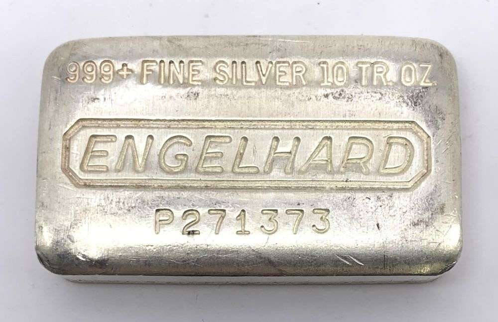 Vintage Engelhard 10 ozt .999 Silver Bar (1 of 4)