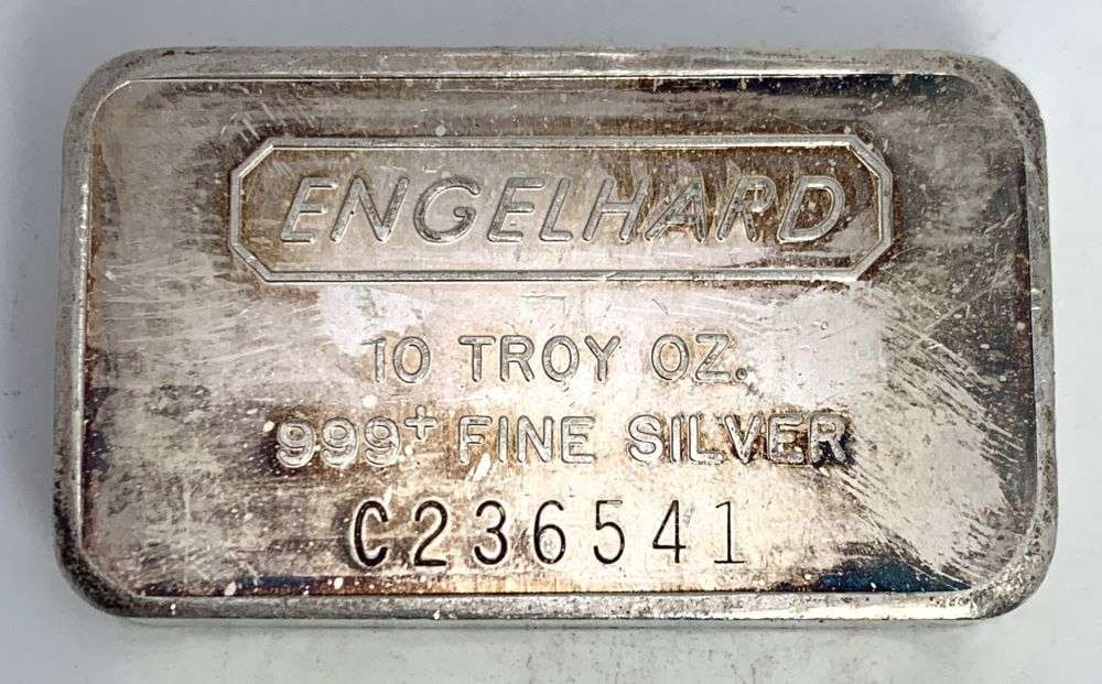Vintage Engelhard 10 ozt .999 Silver Bar (1 of 4)