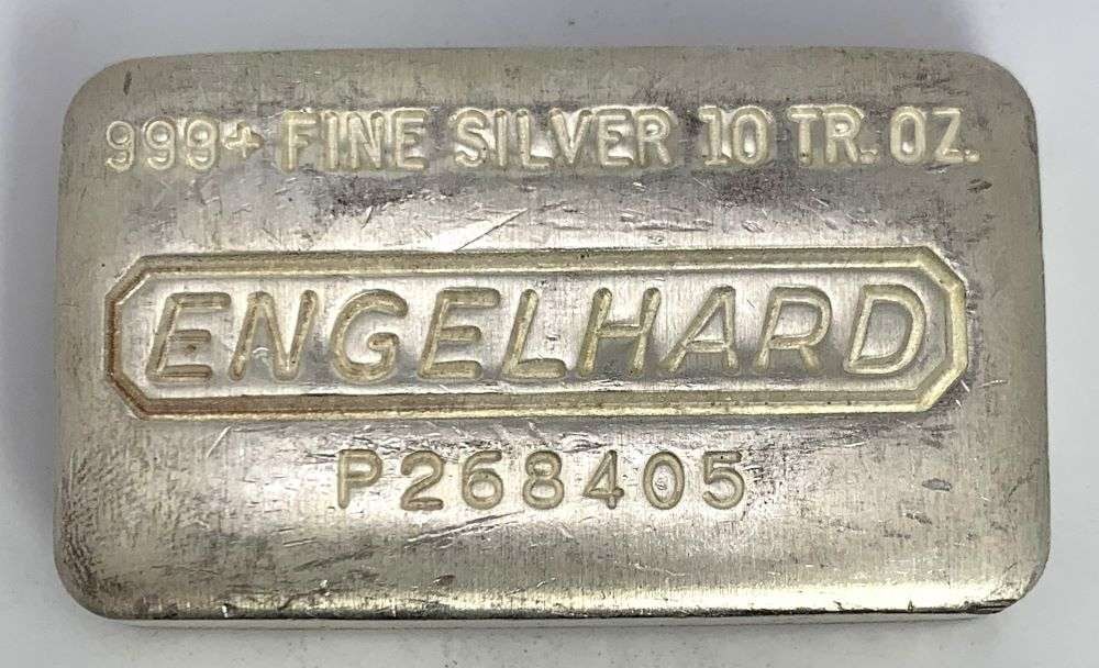 Vintage Engelhard 10 ozt .999 Silver Bar (1 of 4)