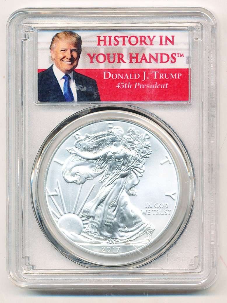 2017 American Silver Eagle PCGS MS70 Donald J. Trump Holder (1 of 4)