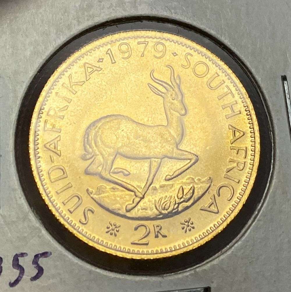 Last Minute! 1979 South Africa Gold 2 Rand .2355 ozt AGW: Winner shall receive the exact coin shown here. (RM/B)