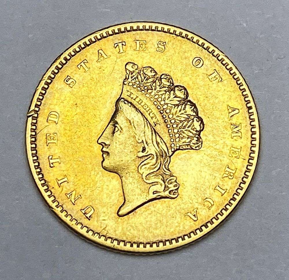 Last Minute! Rare 1854 Gold Dollar Type II AU55 (1 of 2)