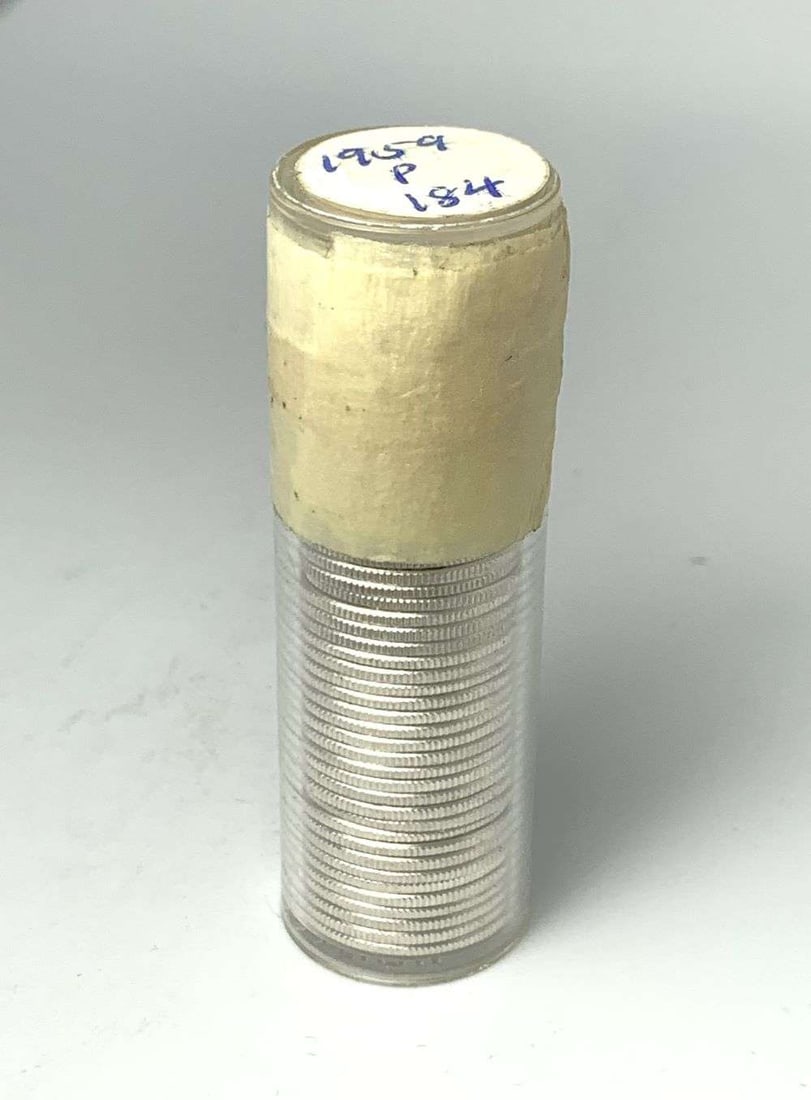 Last Minute! Roll (50-coins) 1959-P Mint Fresh Silver Roosevelt Dimes: We recently received a batch of rolls so fresh, we thought we would offer them as is (unopened)! We have looked up this rolls year on the PCGS price guide. If you are lucky enough to get PCGS to agree