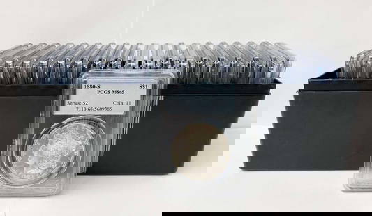 (20) Mixed Date & MM PCGS MS65 Morgan Silver Dollars: This item comes from our consignors vault in Chicago. Please allow 2-4 weeks for delivery. Winner of this lot shall receive