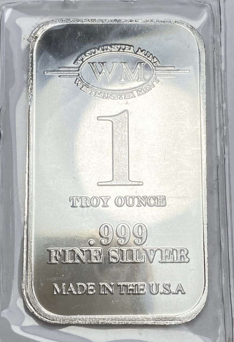 Westminster Mint 1 ozt .999 Silver Bar: Winner shall receive the exact bar shown here. (RR/B)