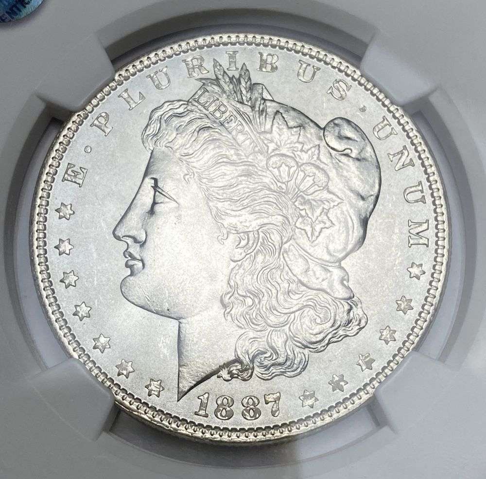 1887 Morgan Silver Dollar NGC MS65+ White (1 of 4)