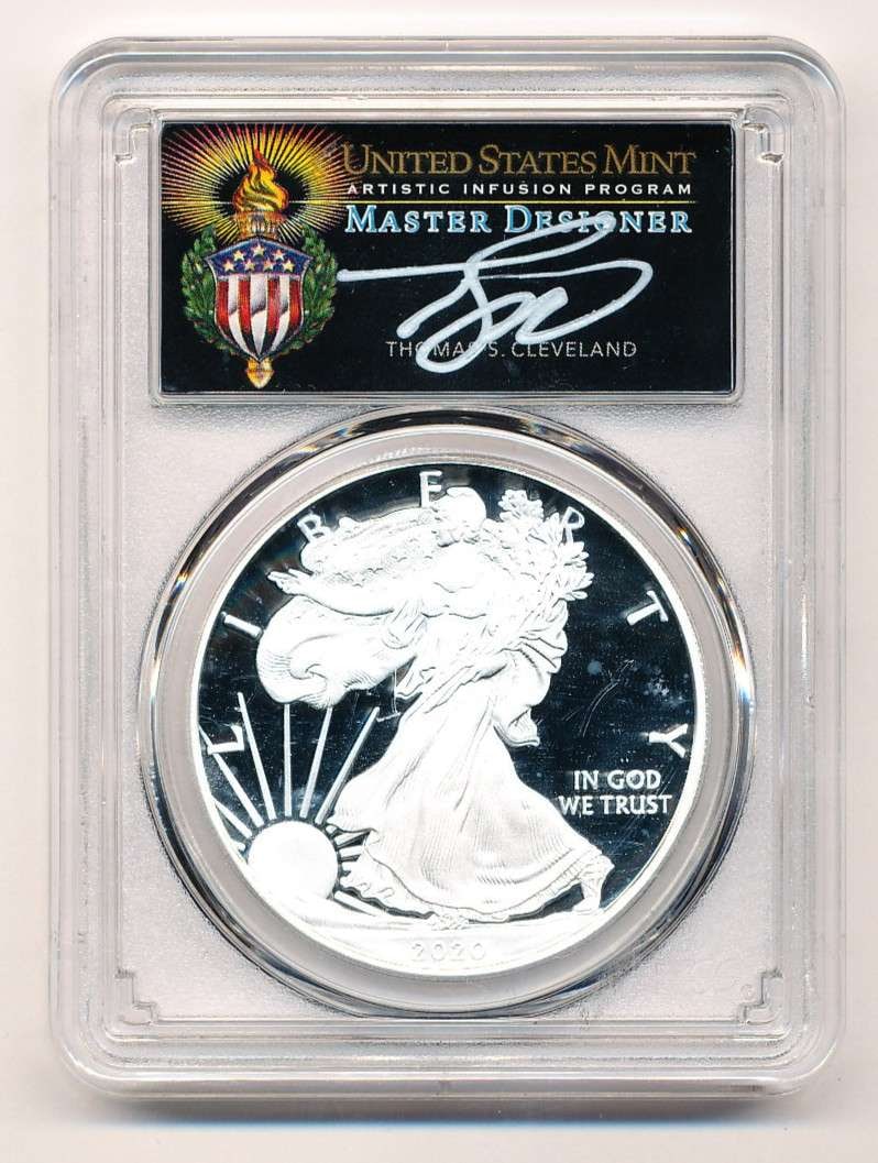 2020-W American Silver Eagle PCGS PR70 DCAM Signed By Thomas S. Cleveland (1 of 4)