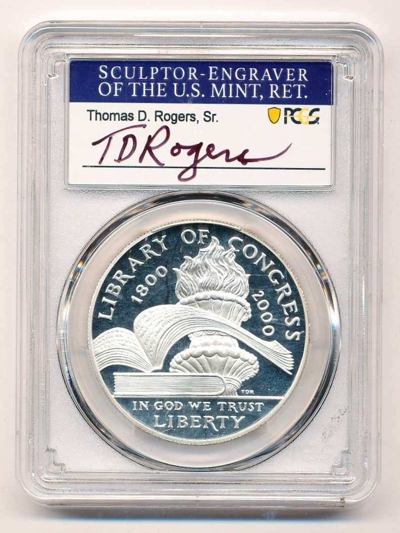 2000-P Library of Congress Silver Dollar PCGS PR69 DCAM Signed By Thomas D. Rogers Sr (1 of 4)