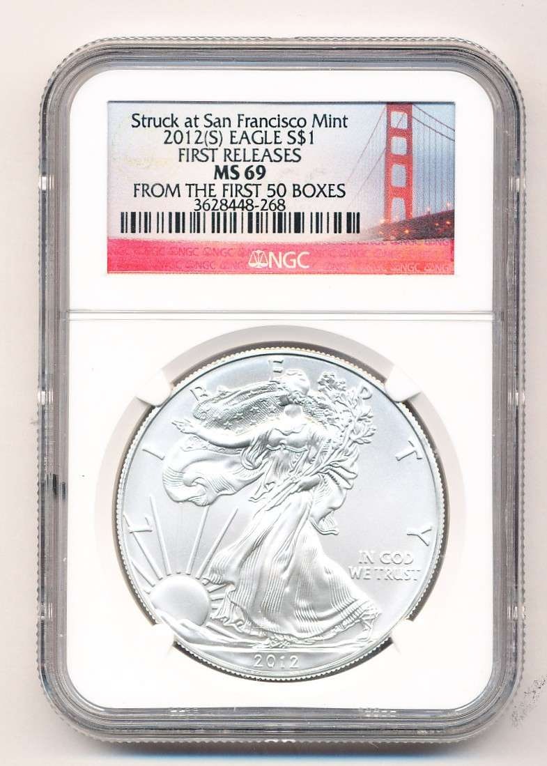 2012(S) American Silver Eagle NGC MS69 First Releases (1 of 4)