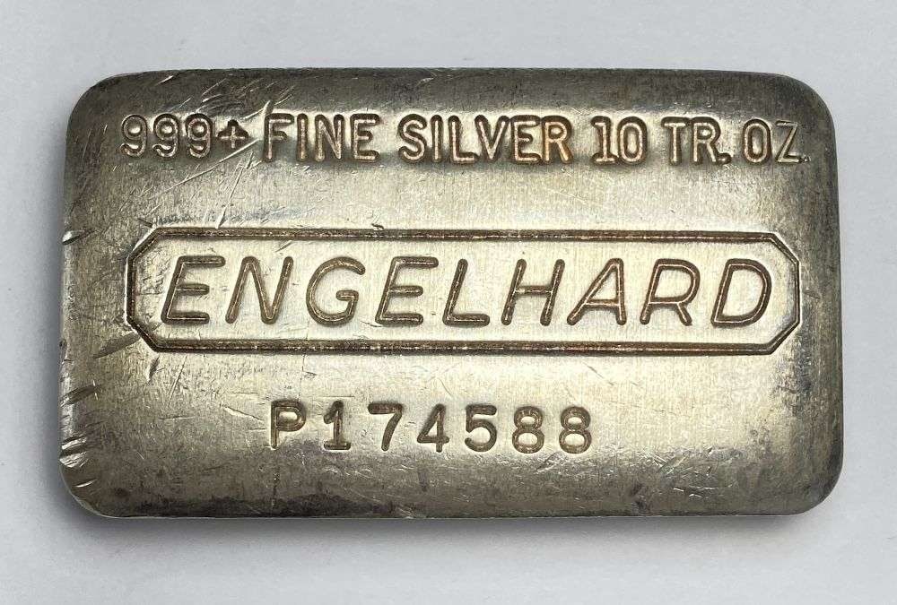 Vintage Engelhard 10 ozt .999 Silver Bar (1 of 4)