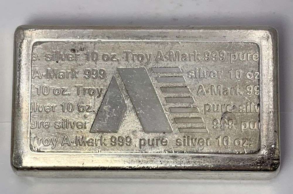 Vintage A-Mark .999 Silver Stacker Bar 10 ozt (1 of 4)