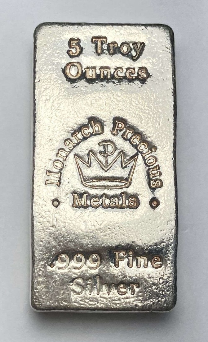 Monarch Precious Metals 5 ozt .999 Silver Bar (1 of 4)