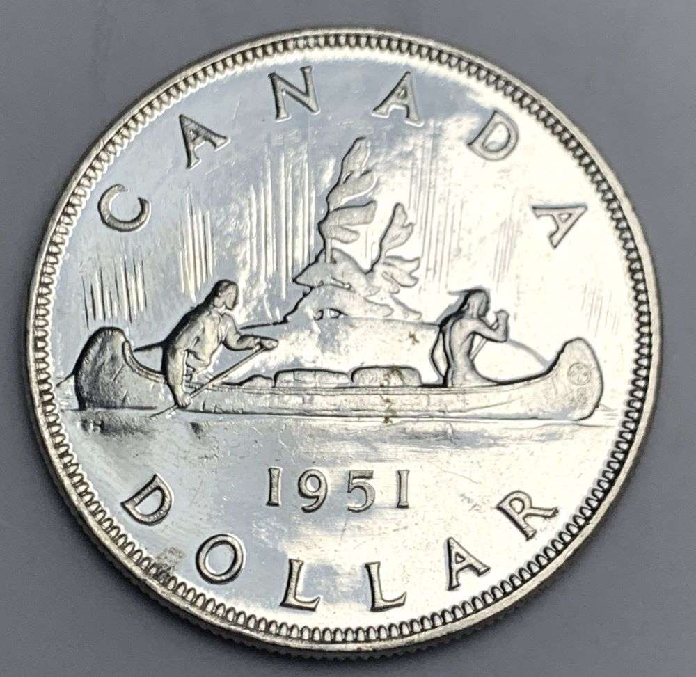 Better Date 1951 Canada Silver Dollar George VI (1 of 2)