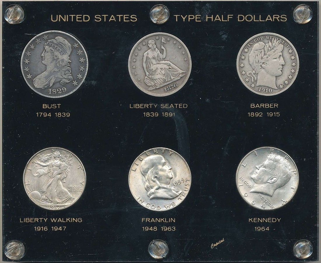 Last Minute! 1829-1964 Type Half Dollars Set (6-coins) (1 of 10)