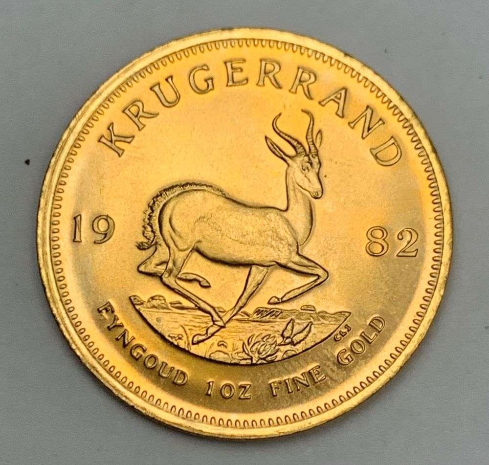 Last Minute! 1982 South Africa Krugerrand Gold 1 ozt: Winner shall receive the exact coin shown here. (RM/ETOB)