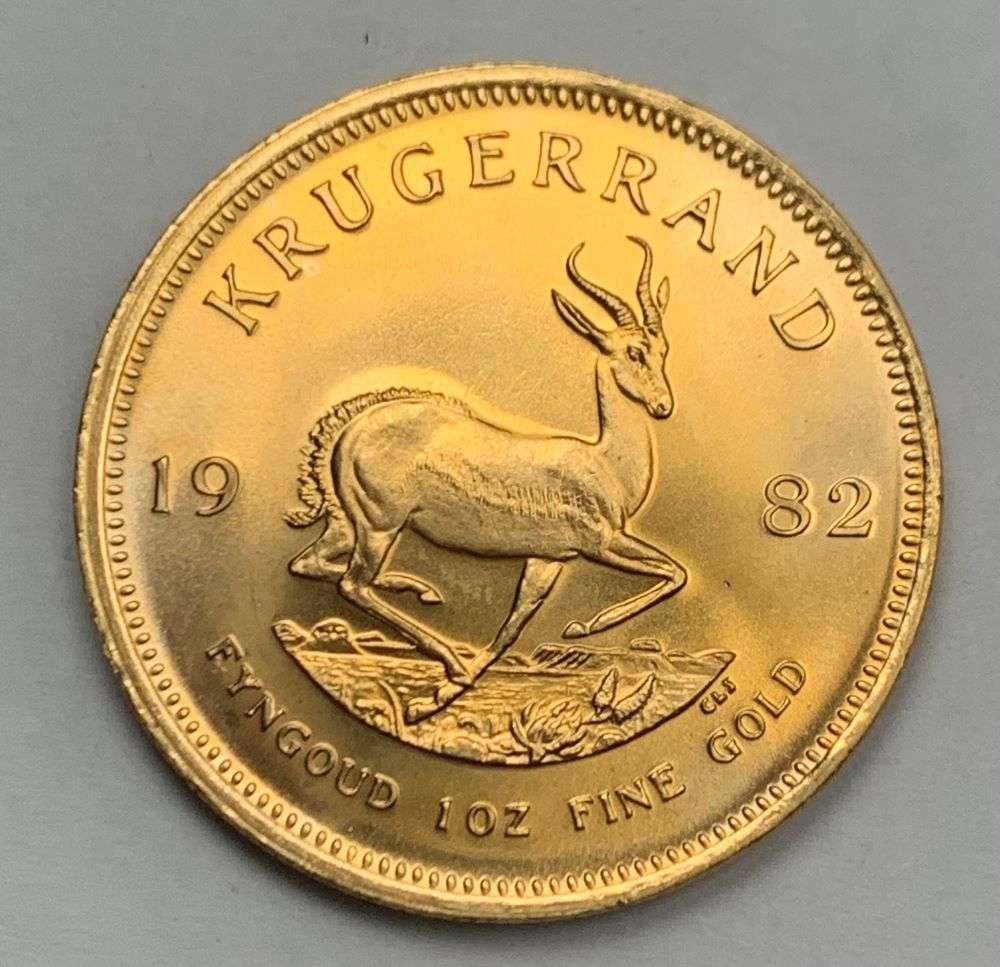 Last Minute! 1982 South Africa Krugerrand Gold 1 ozt: Winner shall receive the exact coin shown here. (RM/ETOB)