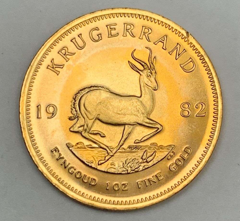 Last Minute! 1982 South Africa Krugerrand Gold 1 ozt: Winner shall receive the exact coin shown here. (RM/ETOB)