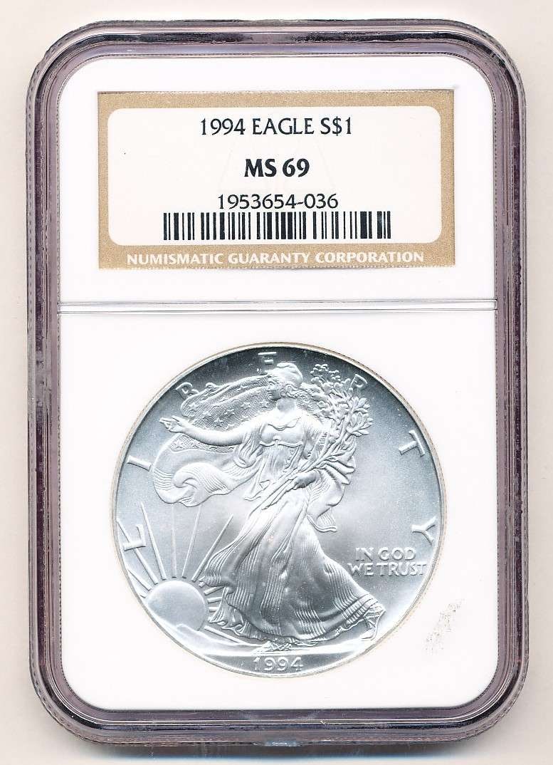 1994 American Silver Eagle NGC MS69 (1 of 3)