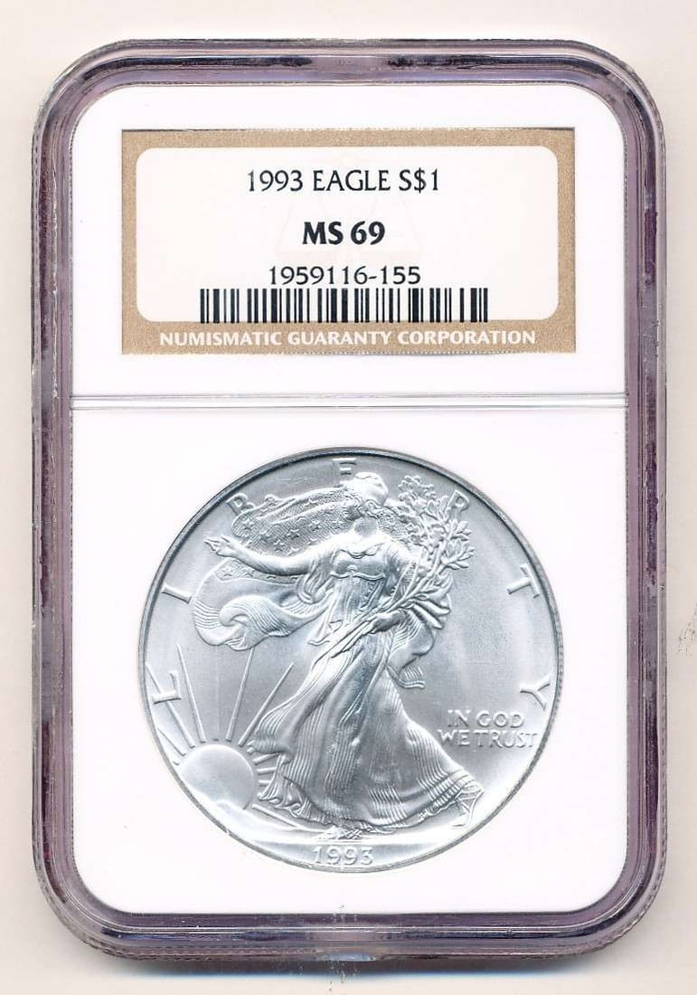1993 American Silver Eagle NGC MS69 (1 of 4)