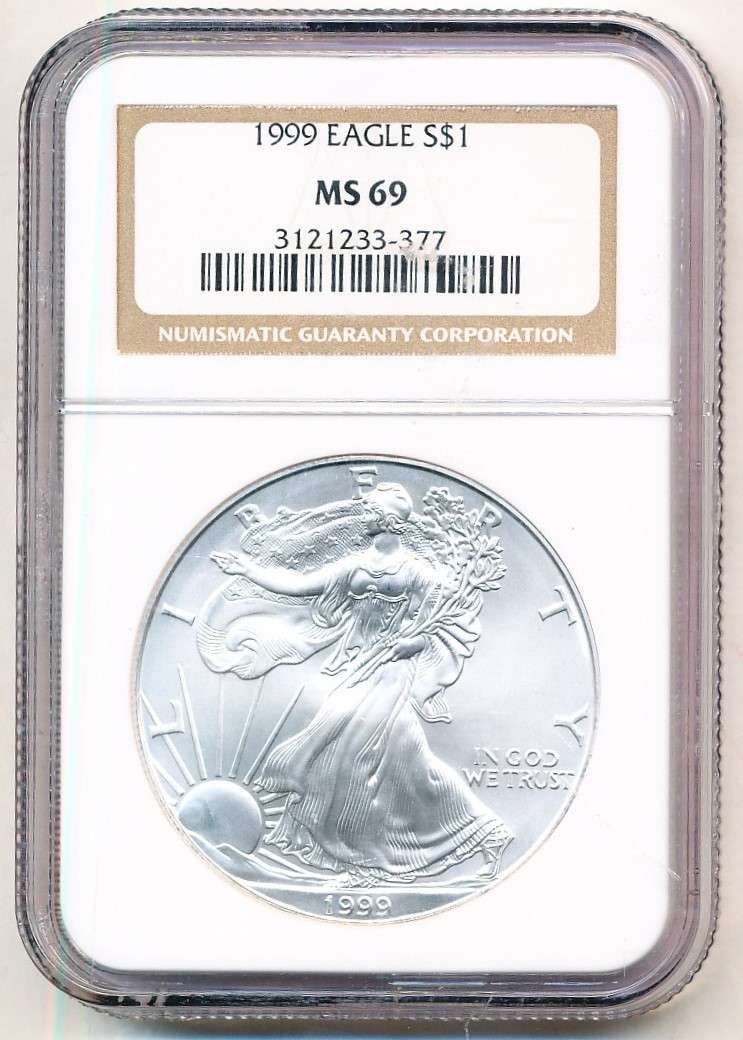 1999 American Silver Eagle NGC MS69 (1 of 4)