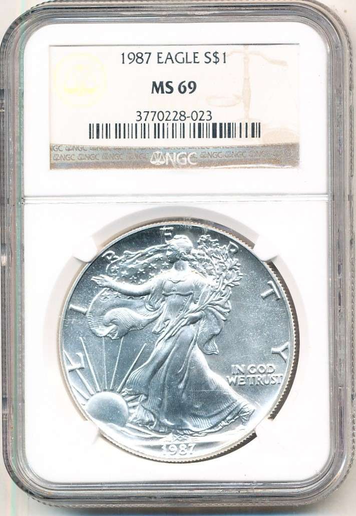 1987 American Silver Eagle NGC MS69 (1 of 4)