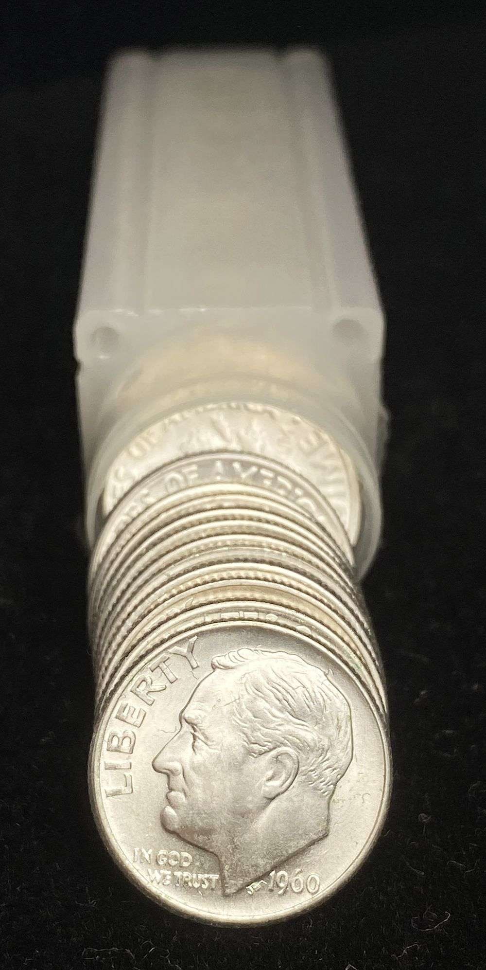 Roll (50-coins) 1960-D Roosevelt Silver Dimes BU (1 of 3)
