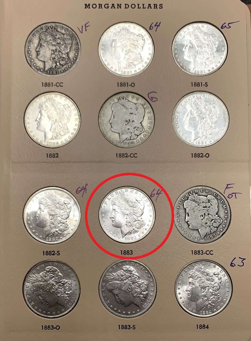 1883 Morgan Silver Dollar MS64 From Album (1 of 4)