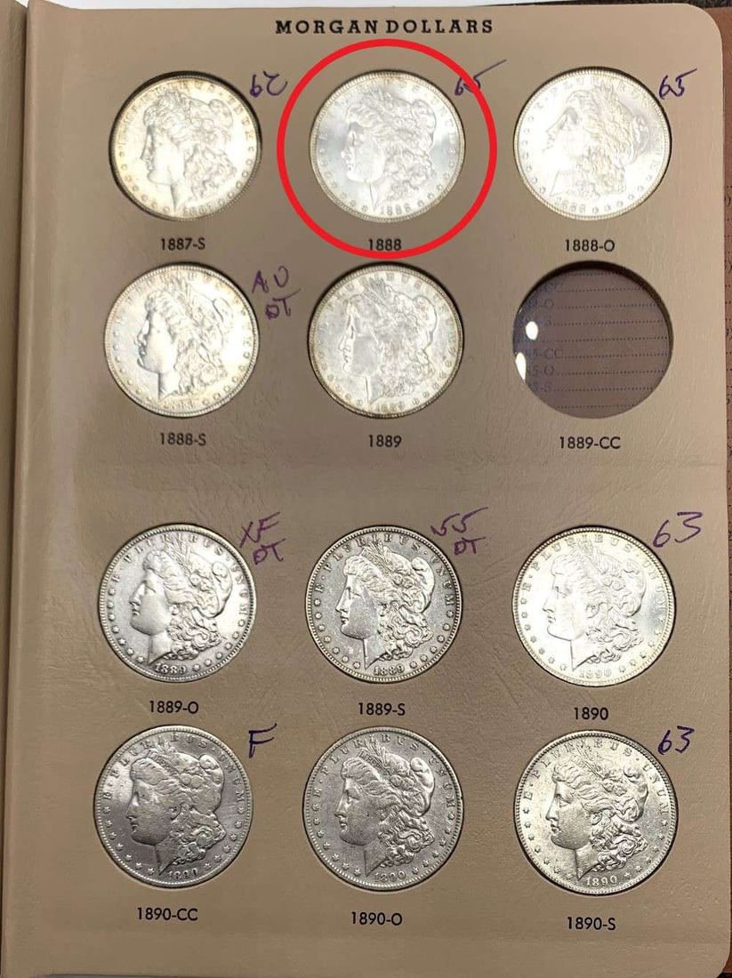 1888 Morgan Silver Dollar MS65 From Album (1 of 4)